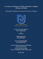 An analysis of the impact of public expenditure on higher education in Odisha